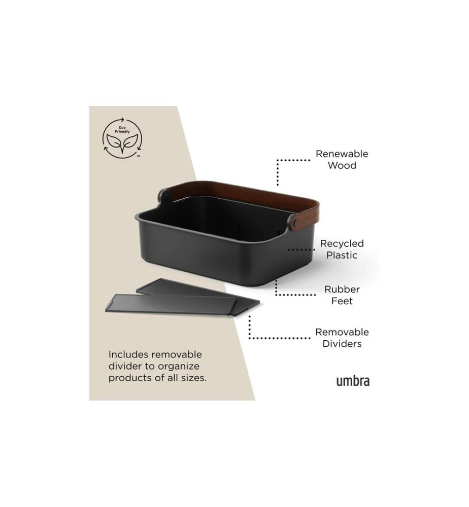 UMBRA - Aufbewahrungsbox Bellwood 35 x 26 x 13 cm, Braun/Schwarz