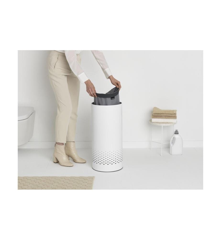 BRABANTIA - Corbeille à lessive 35 l, Blanc