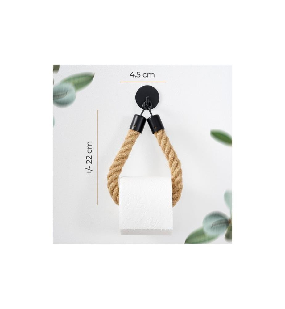 Hennez - Toilettenpapierhalter Rope Stick Nature/Schwarz