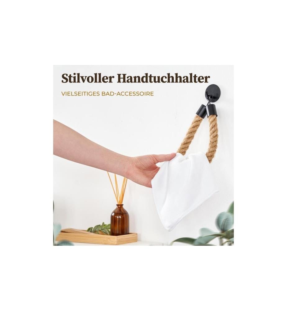 Hennez - Toilettenpapierhalter Rope Stick Nature/Schwarz