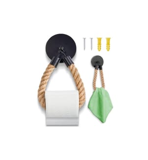 Hennez - Toilettenpapierhalter Nature/Schwarz