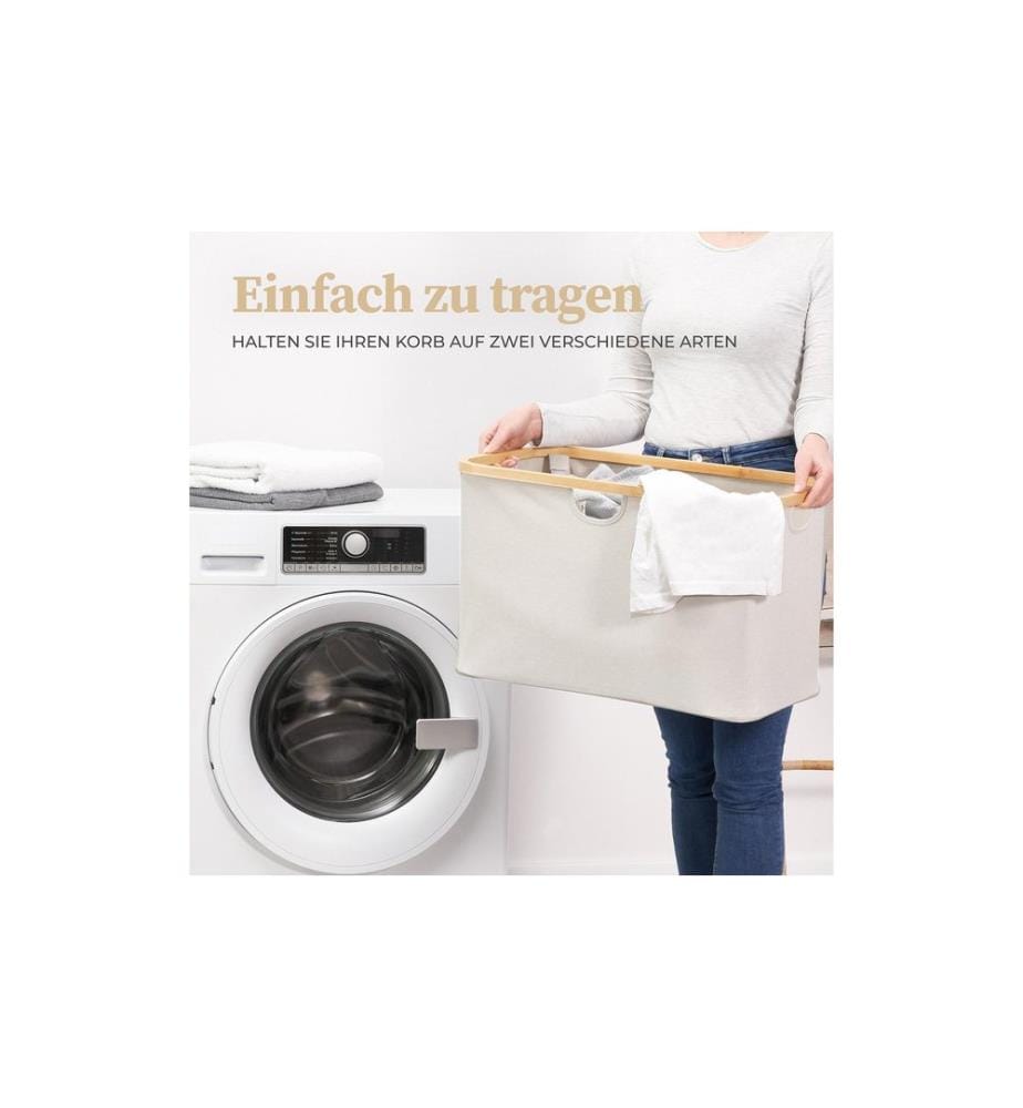 Hennez - Wäschekorb  Adrian 60 l, Beige/Nature