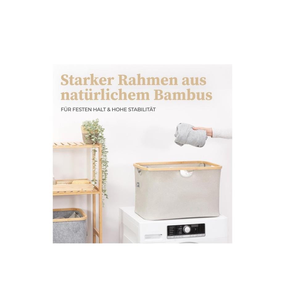 Hennez - Wäschekorb  Adrian 60 l, Beige/Nature