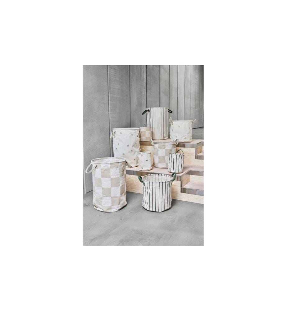 OYOY Corbeille à linge Chess 2 pièces, Beige/Offwhite