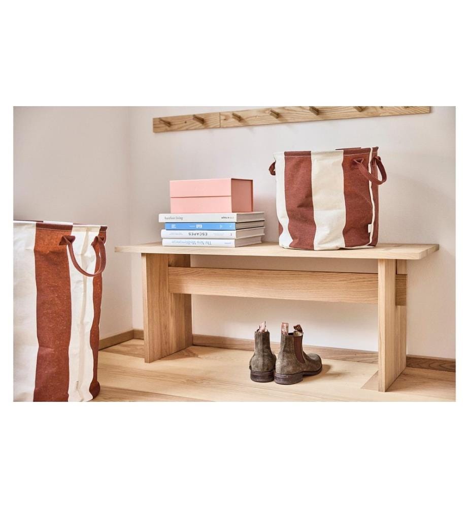 OYOY Corbeille à linge Kara 1 pièce, 61 l, Brun/Blanc