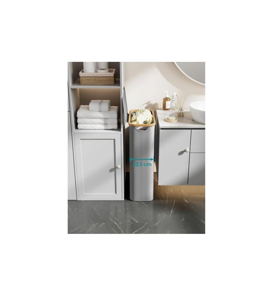 Songmics - Wäschekorb  65 l, Grau