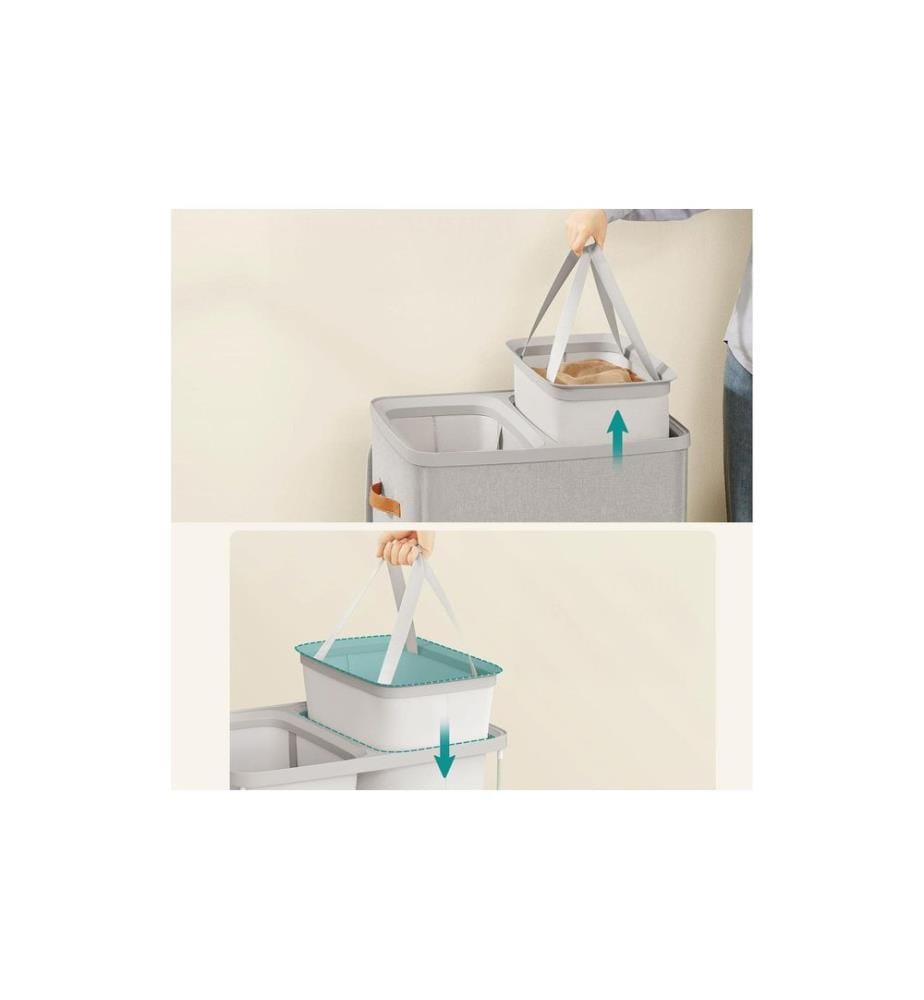 Songmics - Wäschekorb  170 l, Grau
