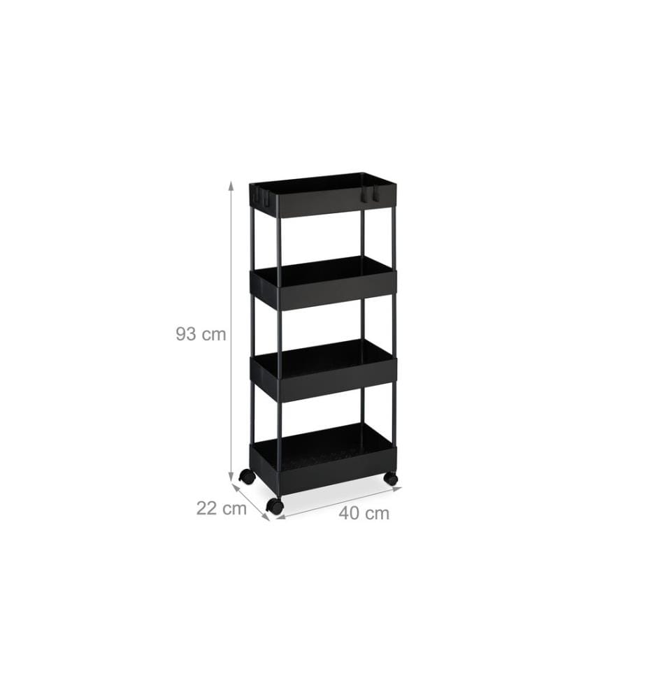 RELAXDAYS - Chariot de cuisine 40 x 93 x 22 cm, Noir