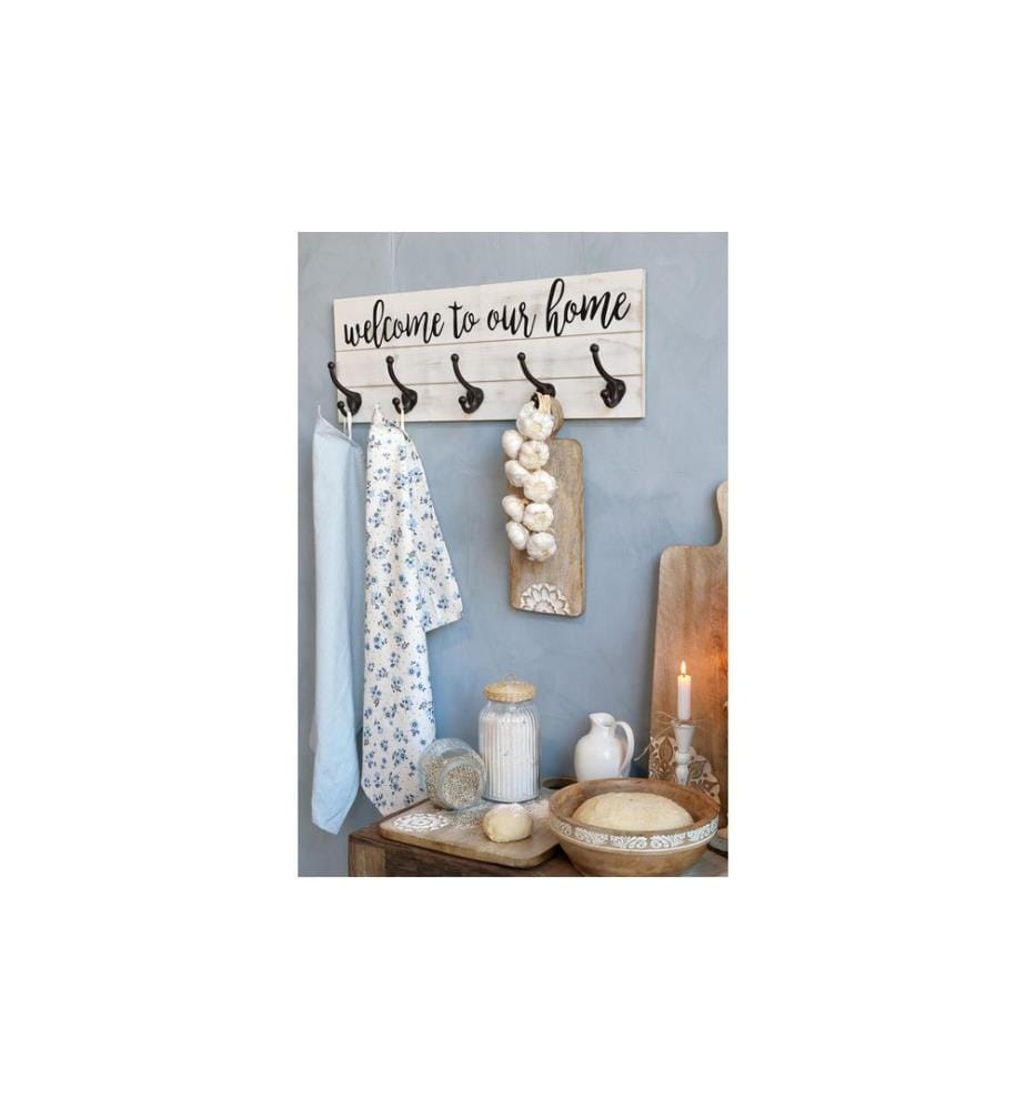 CHIC ANTIQUE - Crochet mural welcome to our home, Crème