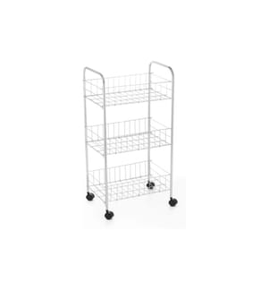 MSV - Chariot de cuisine 26.5 x 68 x 37 cm, Argent