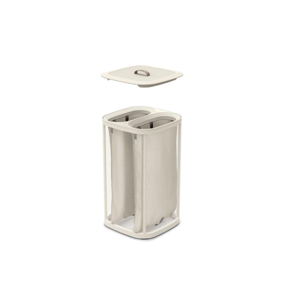 Joseph Joseph - Corbeille à lessive Tota 60 L, 2x 30 L, écru
