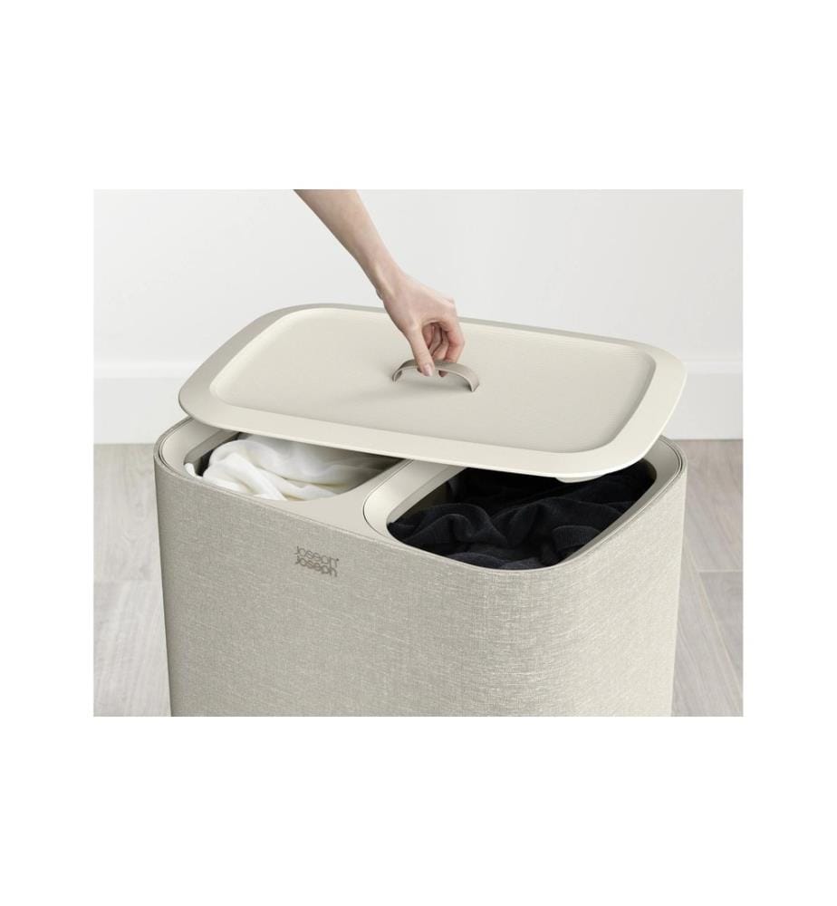Joseph Joseph - Corbeille à lessive Tota 90 L, 2x 45 L, écru