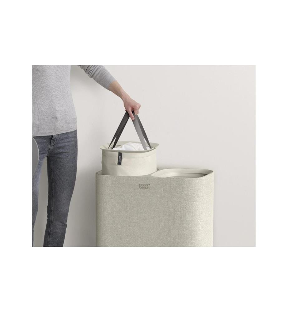 Joseph Joseph - Corbeille à lessive Tota 90 L, 2x 45 L, écru