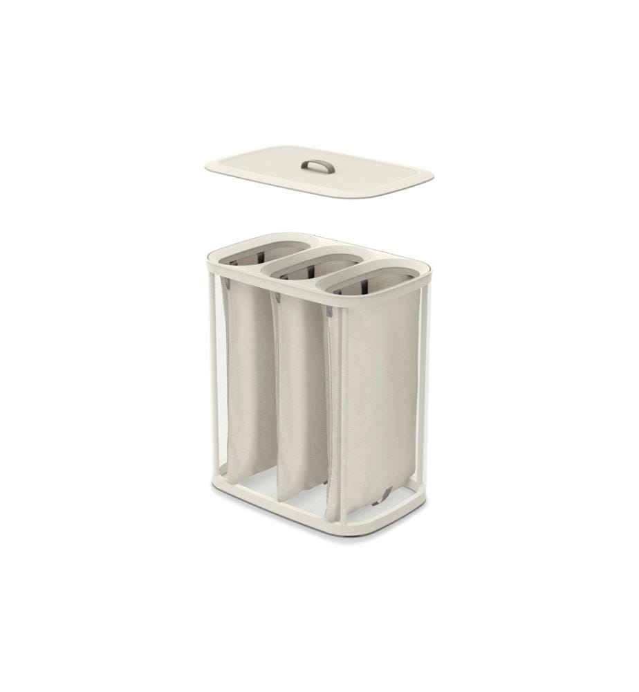 Joseph Joseph - Corbeille à lessive Tota Trio 90 L, 3x 30 L, écru