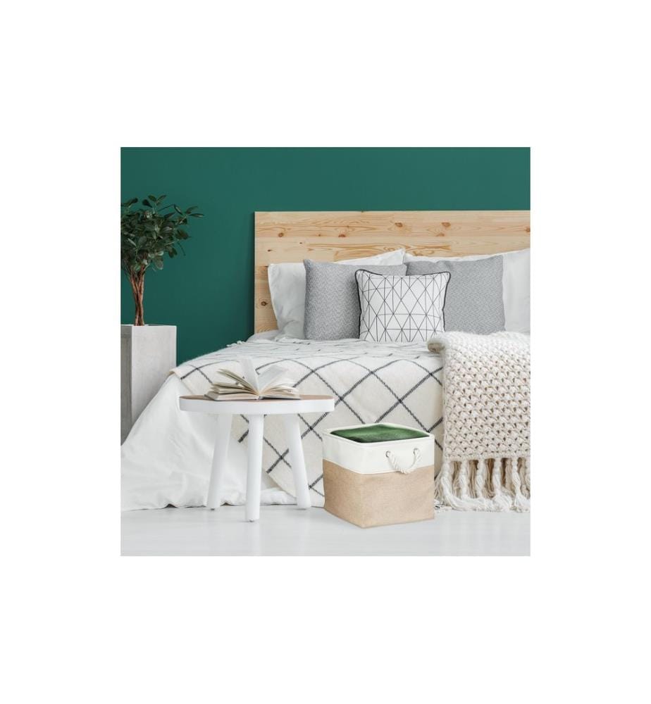 RELAXDAYS - Aufbewahrungsbox Leinen 4 Stück, Beige/Weiss