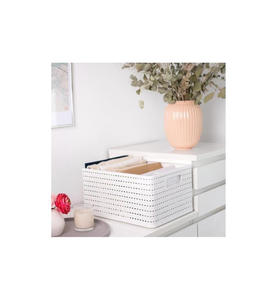ROTHO - Panier de rangement Country 43 x 33 x 21,5 cm, Blanc