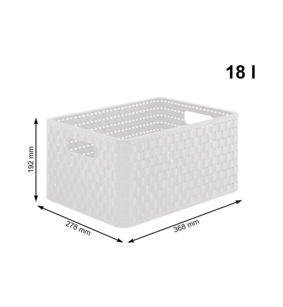 ROTHO - Panier de rangement Country 36,8 x 27,8 x 19,1 cm Blanc