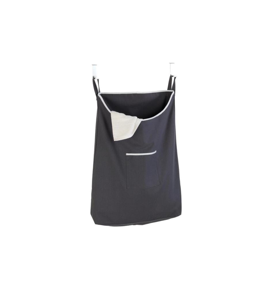 WENKO - Wäschesammler Canguro  65 l, Grau/Silber