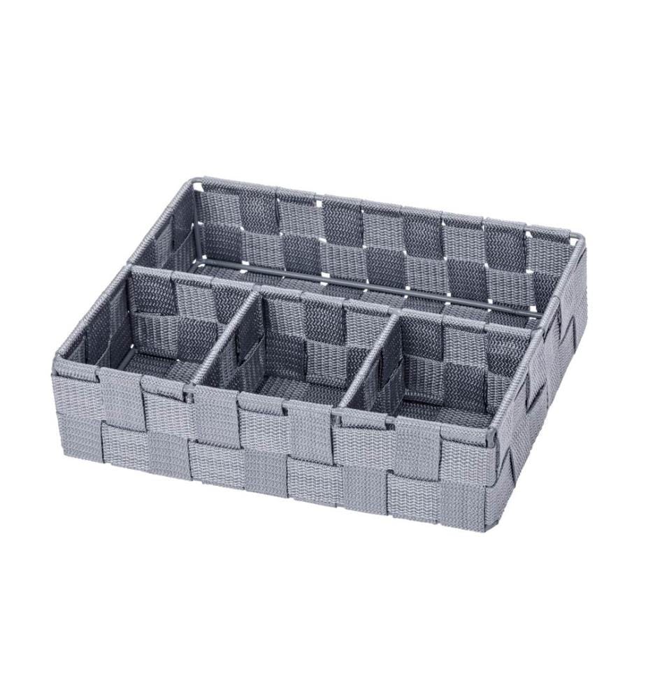 WENKO - Aufbewahrungskorb Adria 26 x 17 x 6.5 cm, Grau