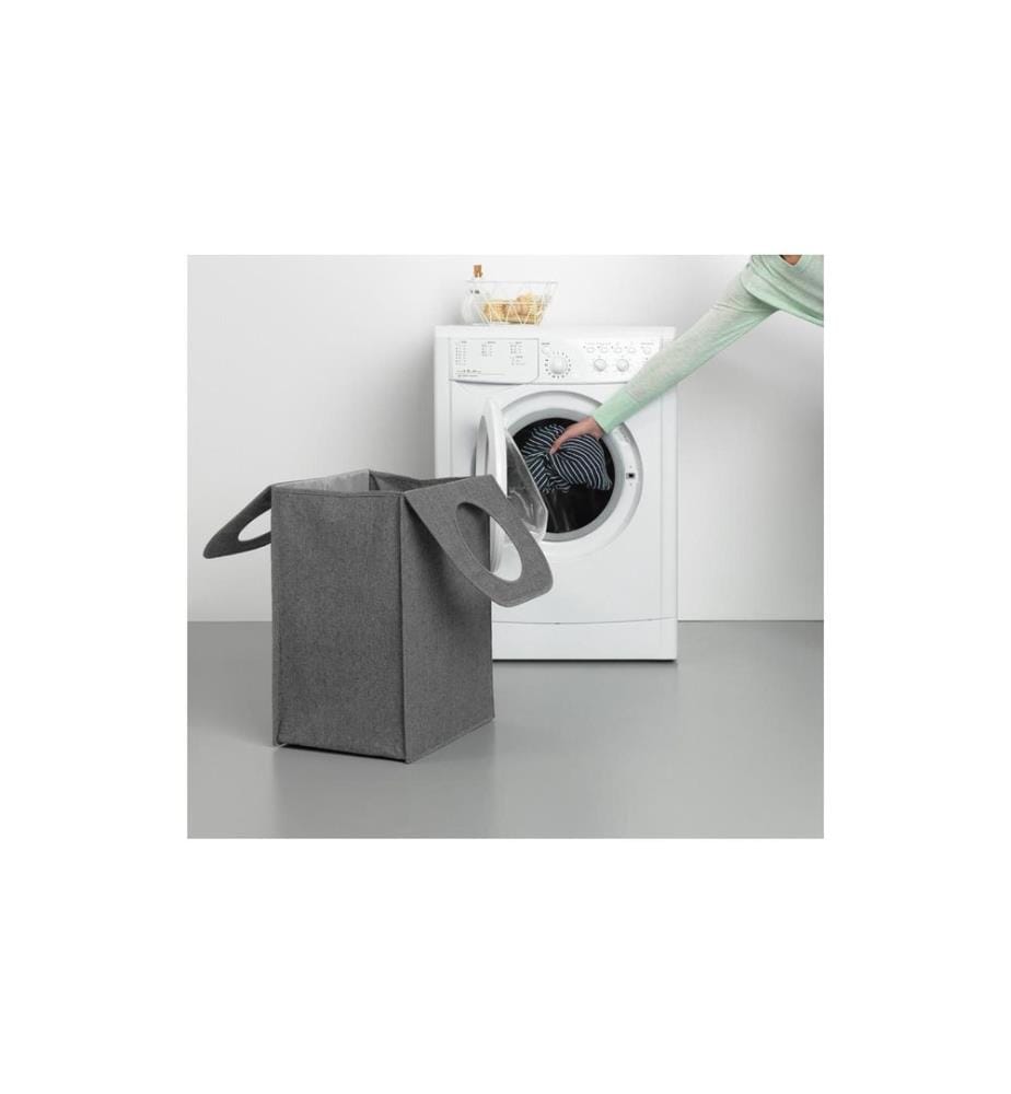 BRABANTIA - Corbeille à lessive pliable, 55 litres, noir