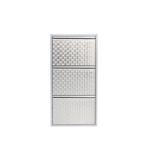 Kare Schuhschrank Caruso 100 x 50 cm, Silber