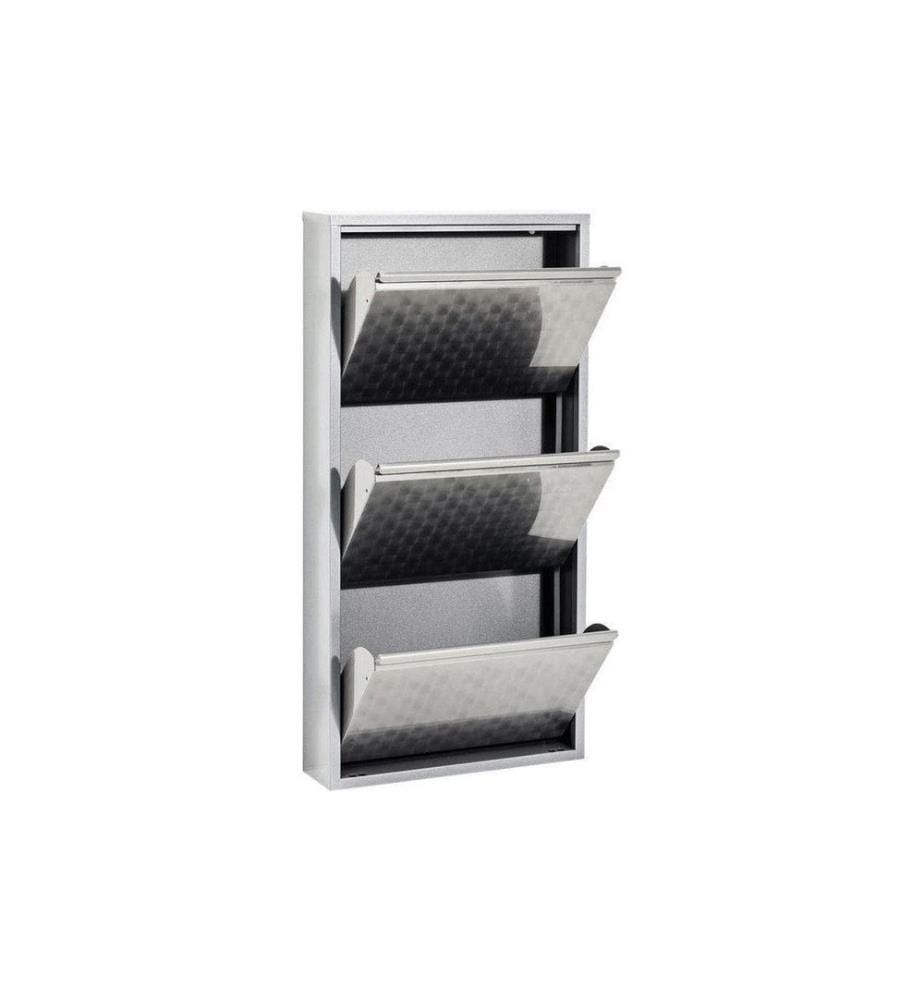 Kare Schuhschrank Caruso 100 x 50 cm, Silber