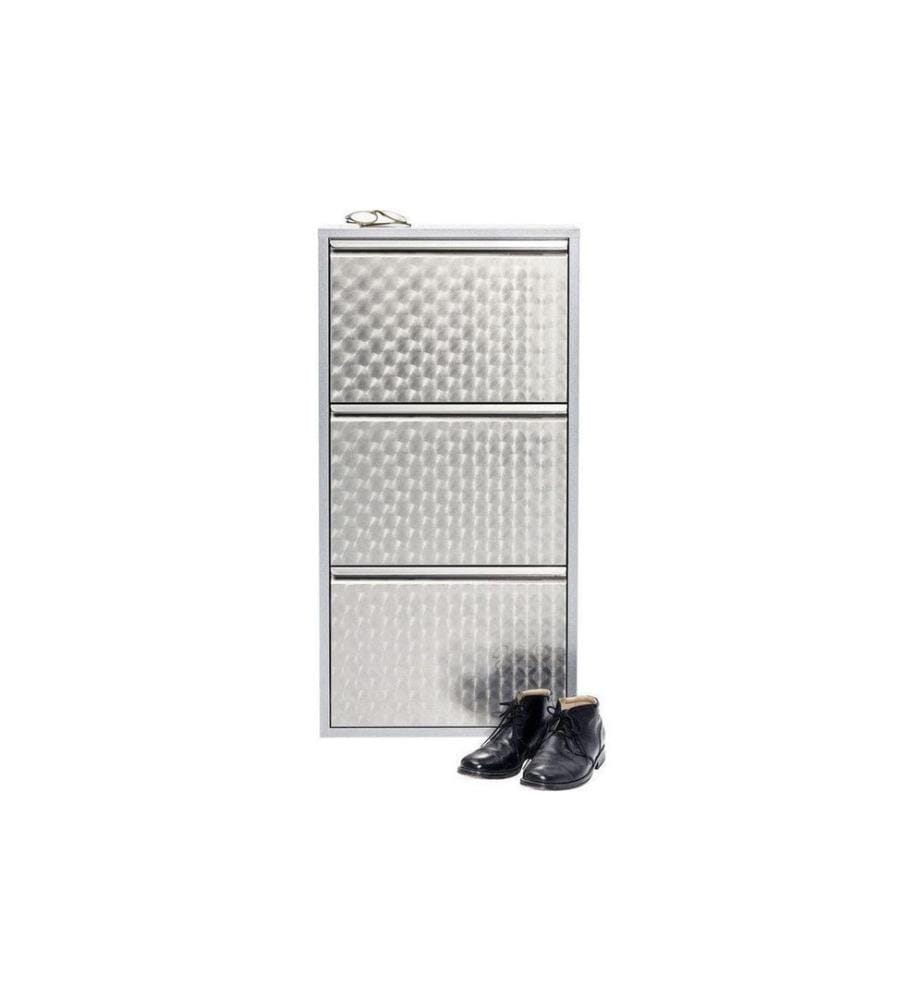 Kare Schuhschrank Caruso 100 x 50 cm, Silber