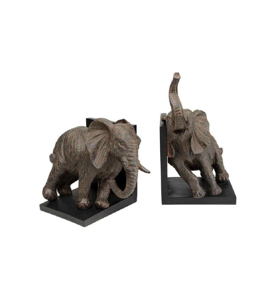 Kare Kits de serre-livres Éléphants, ensemble de 2 Brun