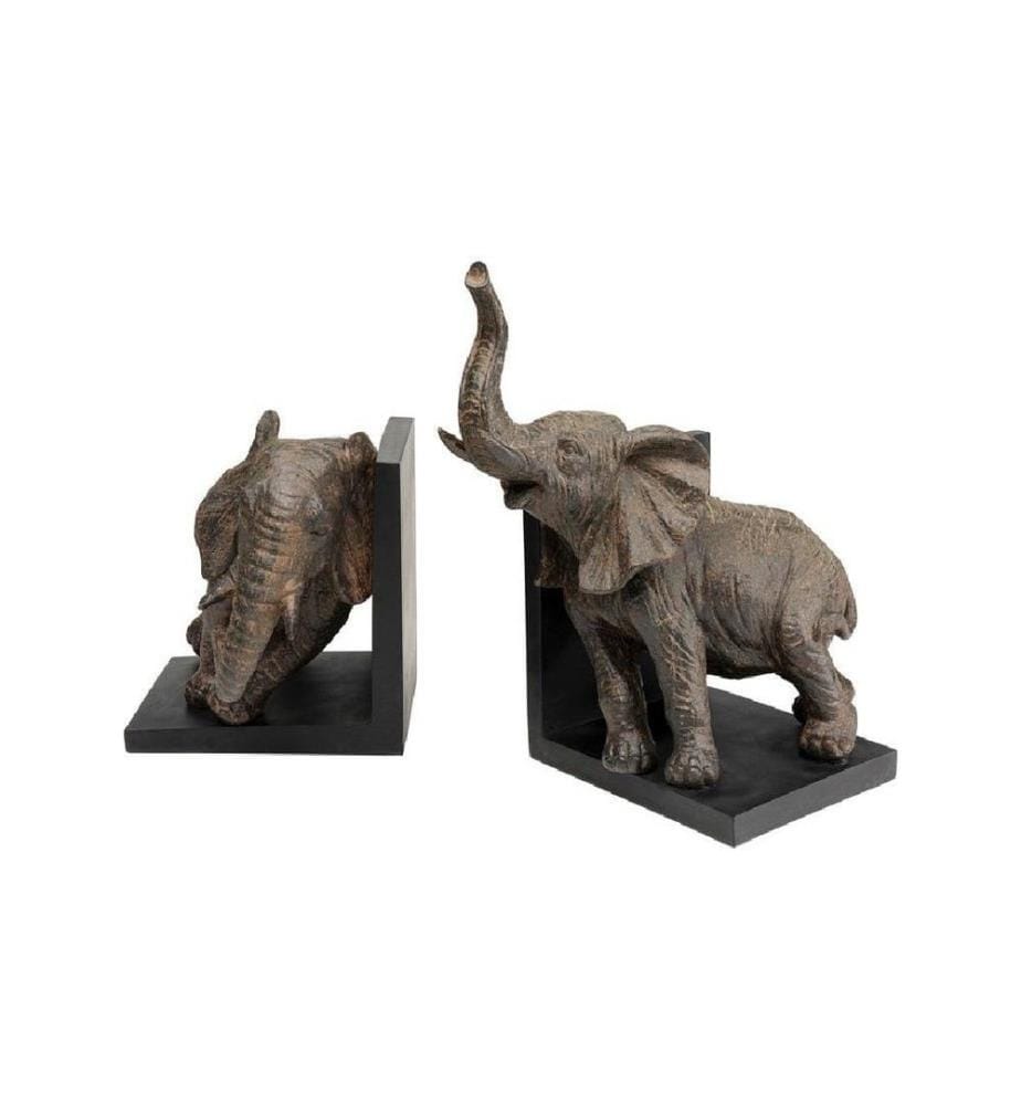 Kare Kits de serre-livres Éléphants, ensemble de 2 Brun