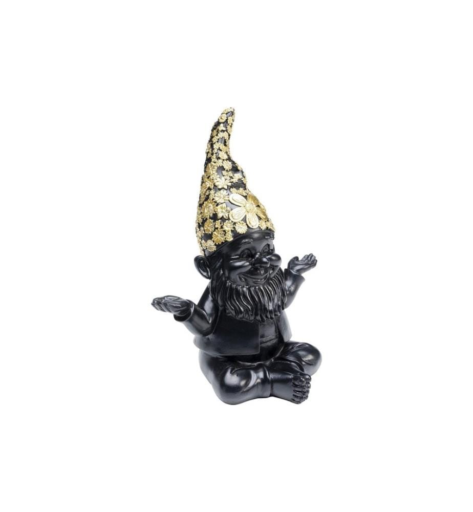 Kare Dekofigur Zwerg Meditation Schwarz/Gold