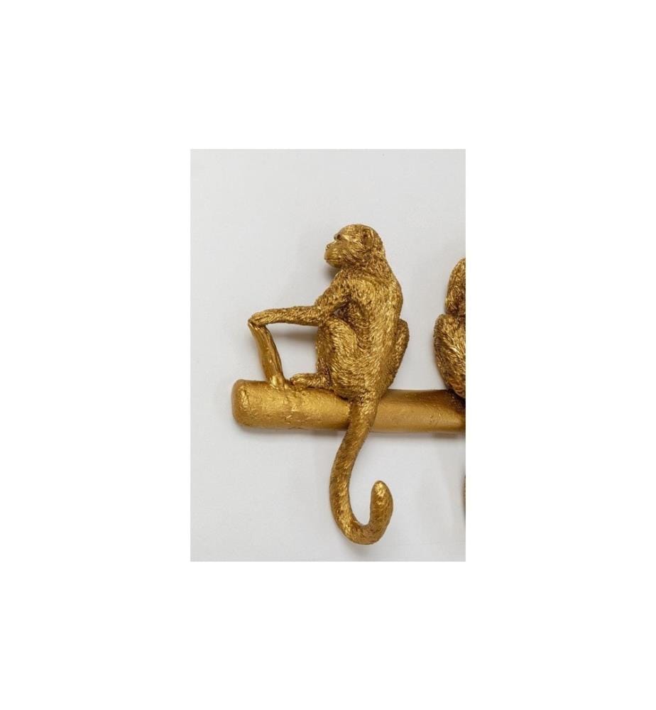 Kare Wandgarderobe Monkey 8 Haken, Gold