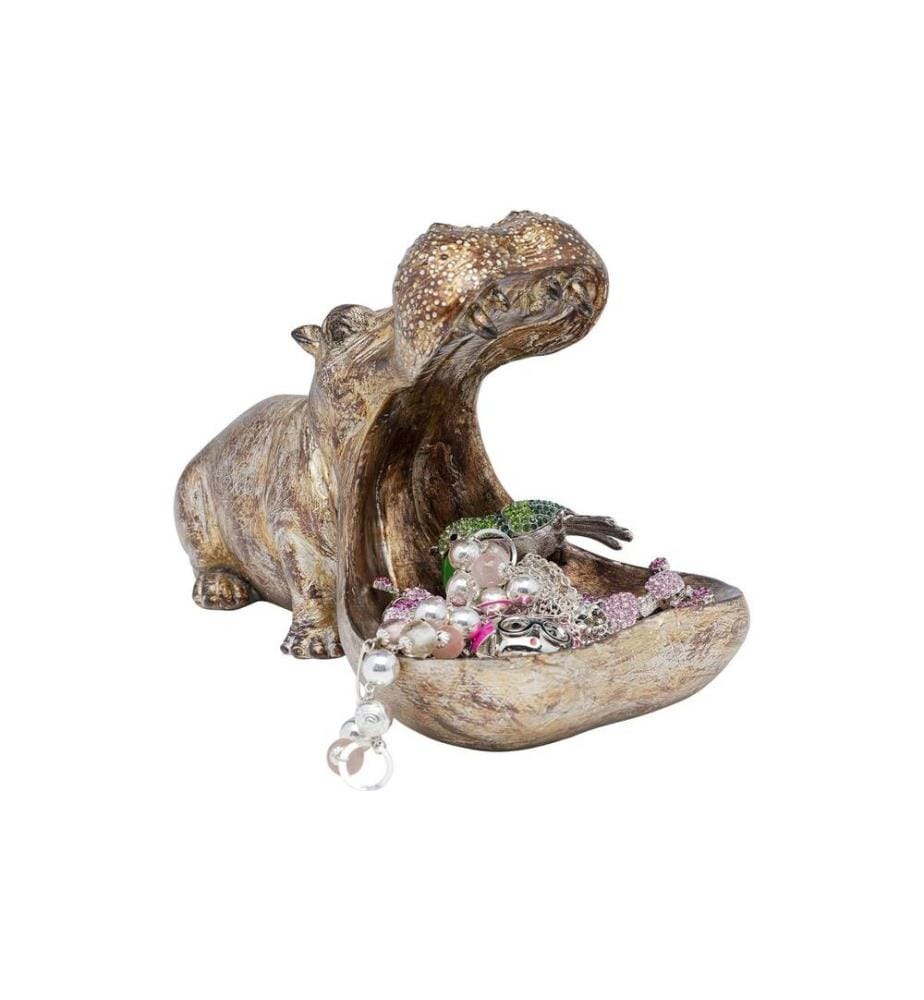 Kare Dekofigur Hungry Hippo Gold