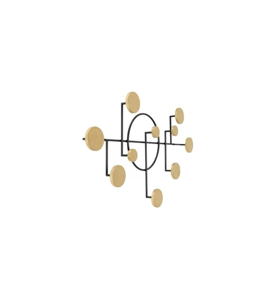 Kare Wandgarderobe Art Circles Gold/Schwarz