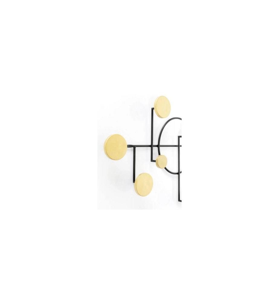 Kare Wandgarderobe Art Circles Gold/Schwarz