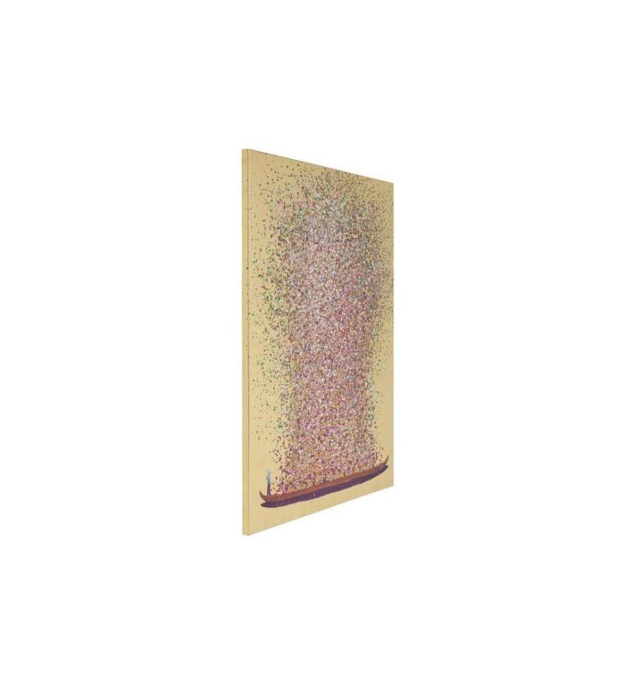 Kare Bild Touched Flower Boat 100 x 80 cm, Gold/Pink