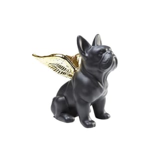 Kare Aufsteller Sitting Angel Dog Gold/Schwarz