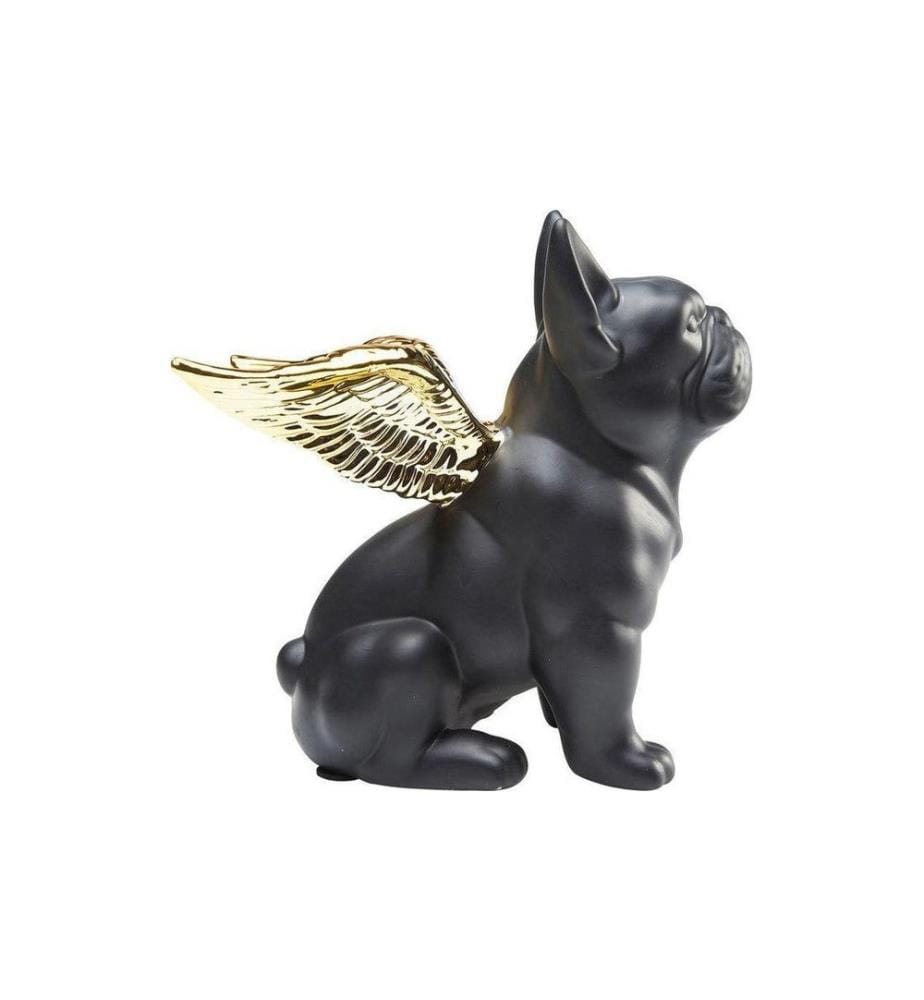 Kare Aufsteller Sitting Angel Dog Gold/Schwarz