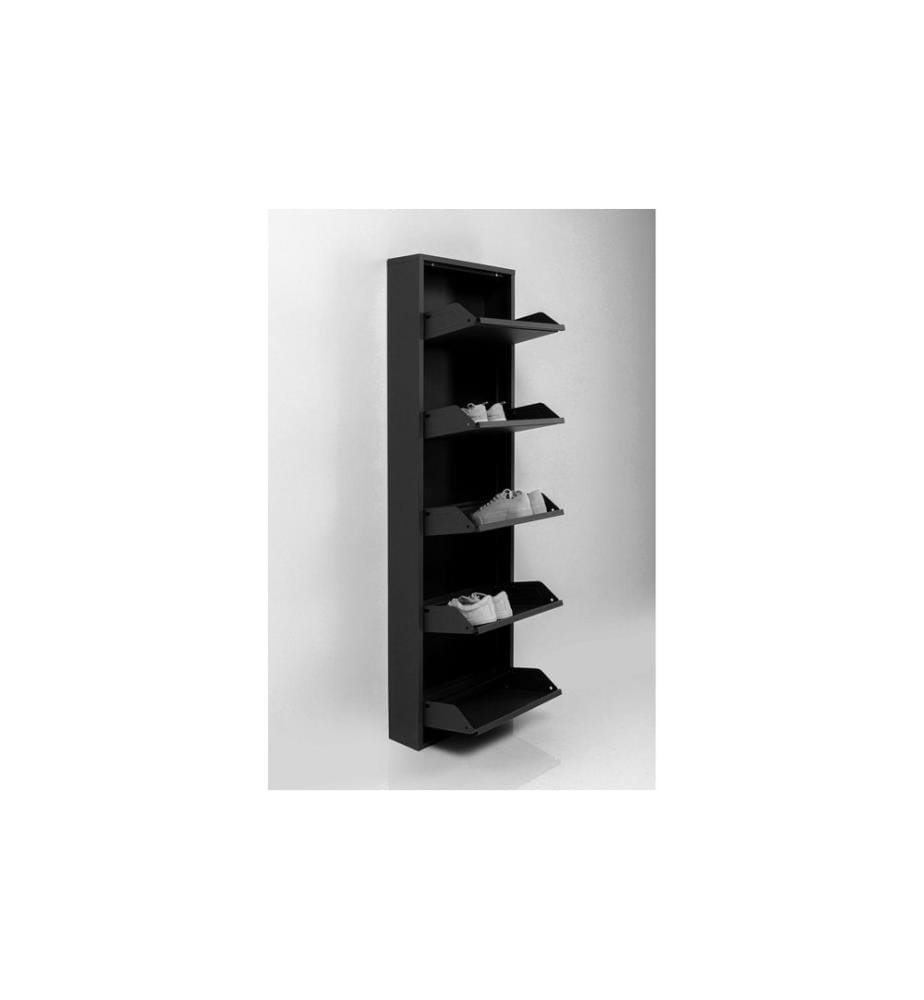 Kare Meuble à chaussures Caruso 5 portes, 50 x 170 cm, Noir