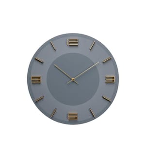 Kare Wanduhr Leonardo, Grau / Gold