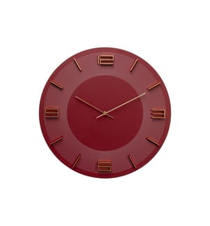 Kare Wanduhr Leonardo, Rot / Gold