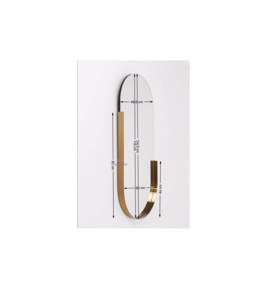 Kare Miroir Hipster Oval 50 x 114 cm, Gold
