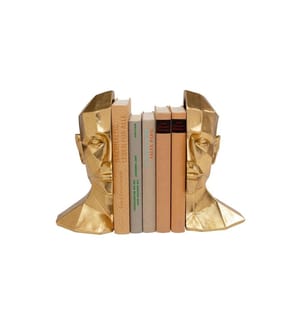 Kare Buchstütze Face 2er Set, Gold