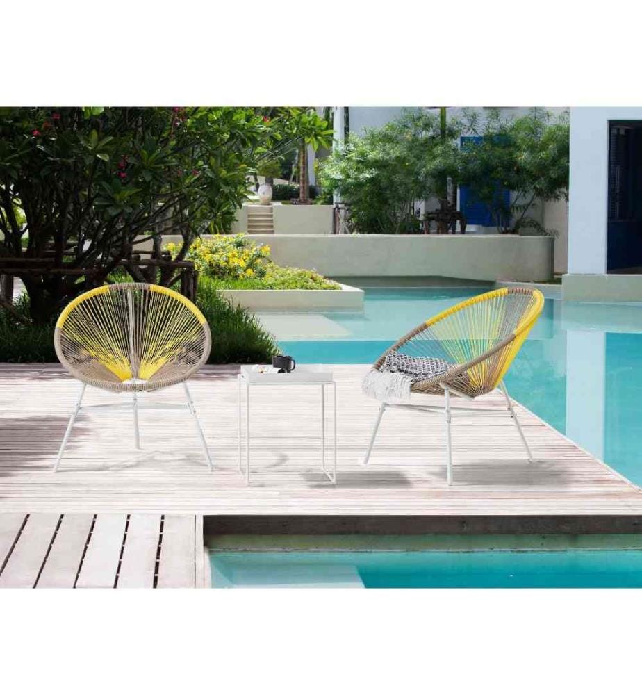 Set di 2 sedie da giardino ACAPULCO Rattan sintetico (PE) Tortora