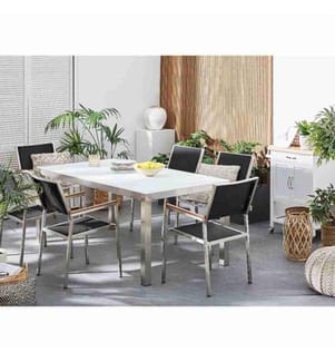 Set di 6 sedie da giardino GROSSETO Acciaio inox Nero
