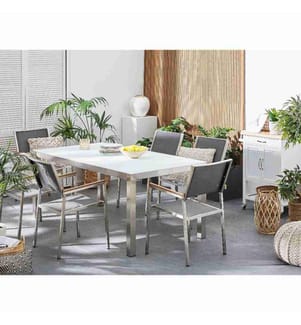 Set di 6 sedie da giardino GROSSETO Acciaio inox Grigio