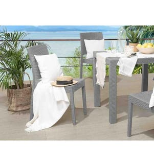 Lot de 2 chaises de jardin FOSSANO Matière synthétique Gris clair