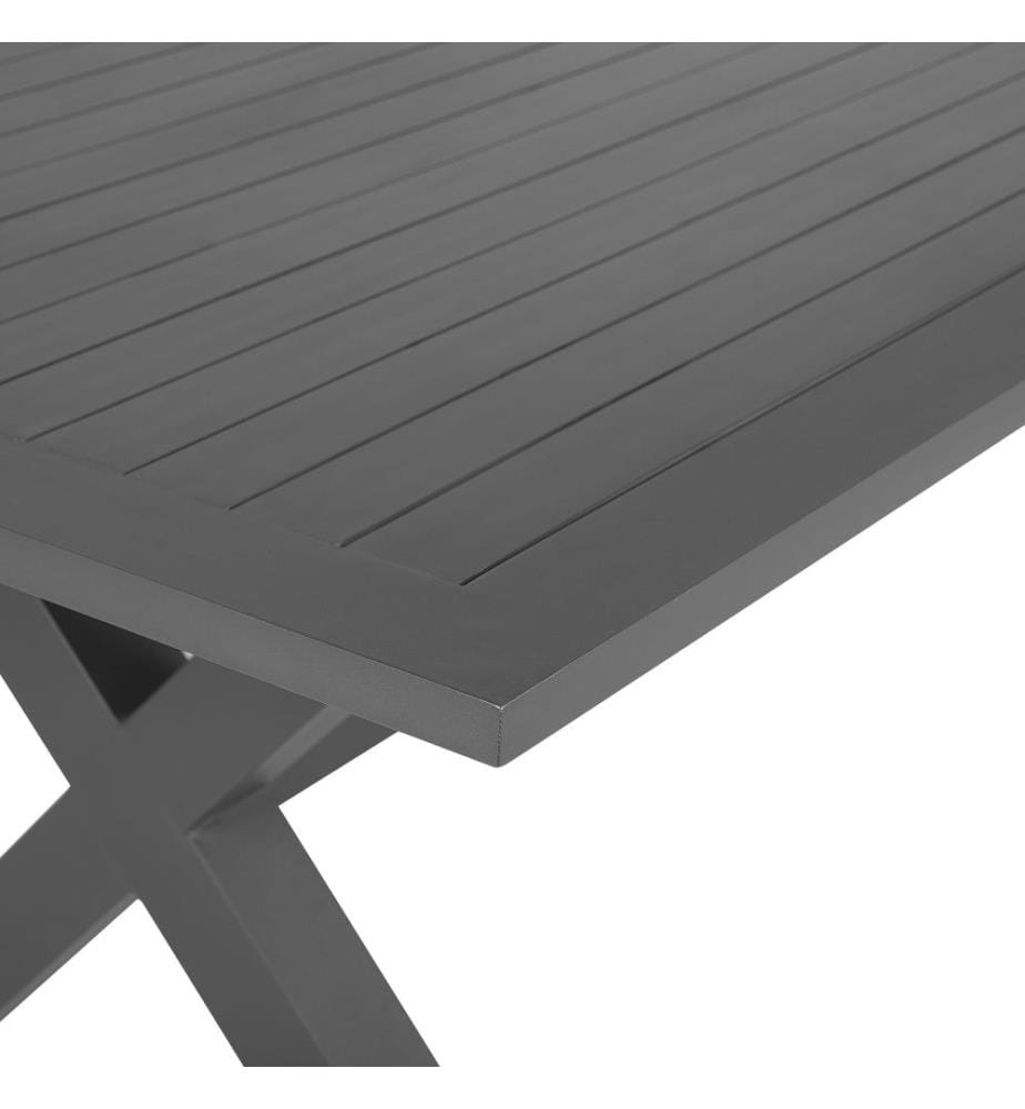 Tavolo da pranzo da giardino CASCAIS 200 cm 105 cm Metallo Grigio