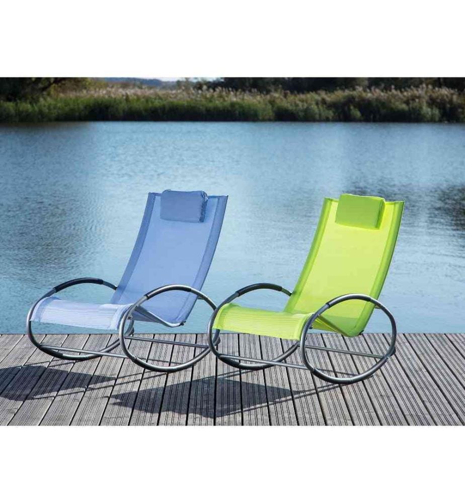 Schaukel-Sonnenliege CAMPO Stoff Blau