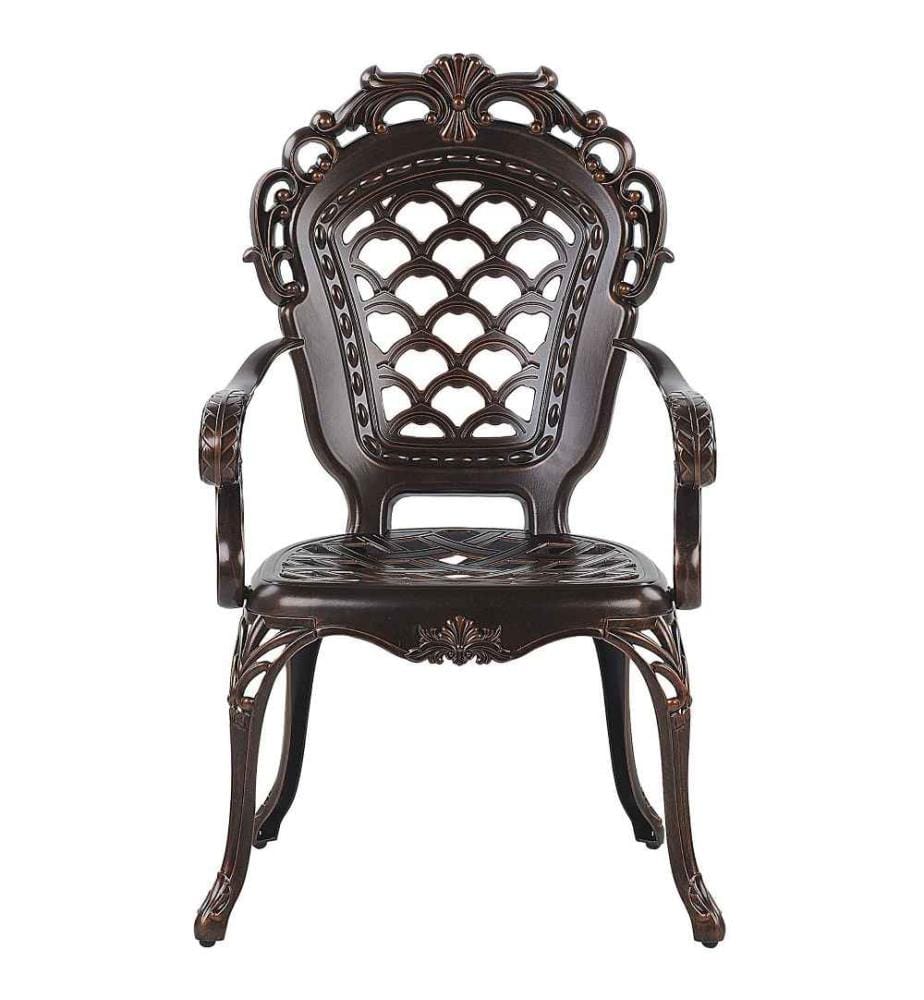 Set di 2 sedie da giardino con cuscini LIZZANO Metallo Marrone scuro