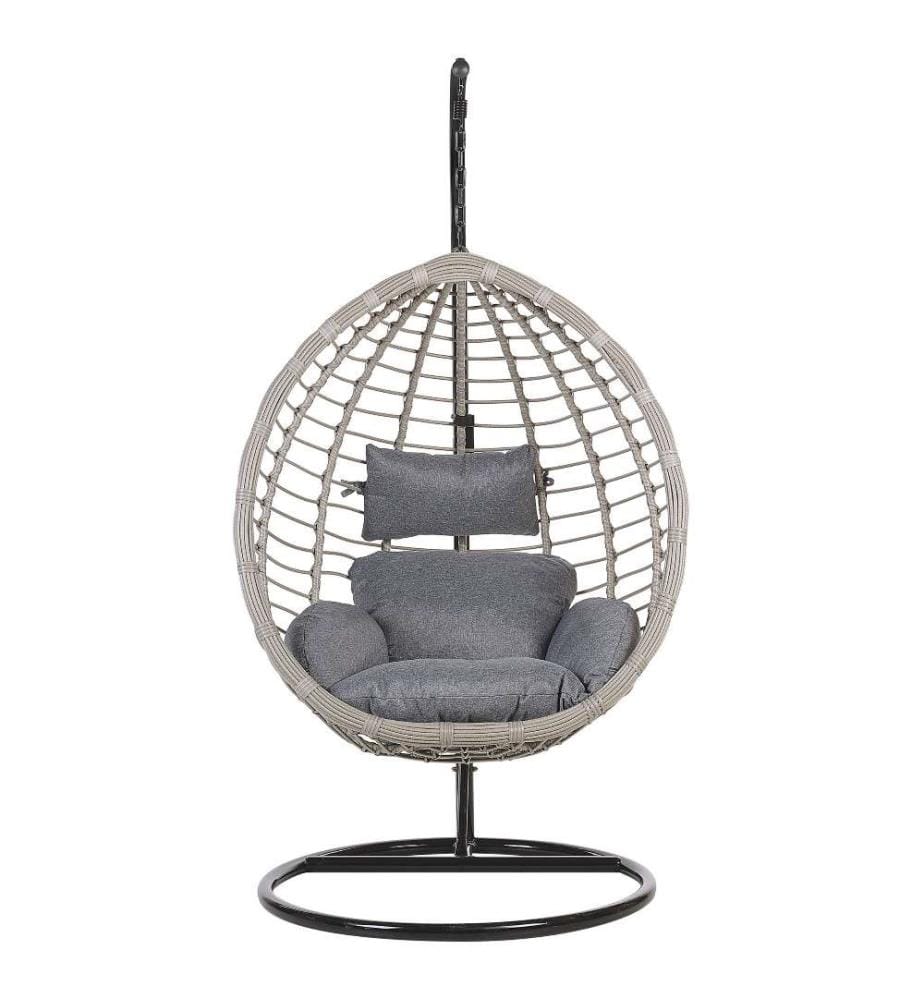 Hanging Chair with Stand TOLLO PE Rattan Grey